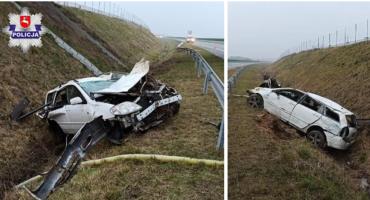 Na trasie S17 dachowała toyota